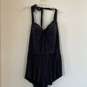 Aqua Green Black Swimsuit